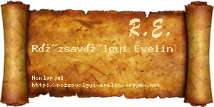 Rózsavölgyi Evelin névjegykártya